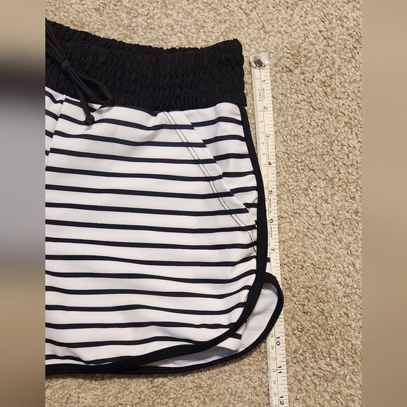 Striped Black and White Women's Shorts - Picture 6 of 8